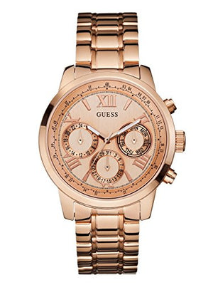 Guess Sunrise Quartz Rose Gold Dial Rose Gold Steel Strap Watch For Women - W0330L2 Authentic Buy Shop Now