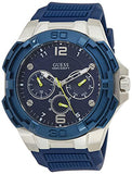 Guess Genesis Multi Function Analog Blue Dial Blue Rubber Strap Watch For Men - W1254G1 Authentic Buy Shop Now