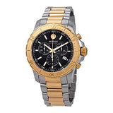 Movado Series 800 Chronograph Black Dial Two Tone Steel Strap Watch For Men - 2600138 Authentic Buy Shop Now