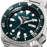Seiko 5 Sports Automatic Green Dial Silver Steel Strap Watch For Men - SRPD61K1 Authentic Buy Shop Now