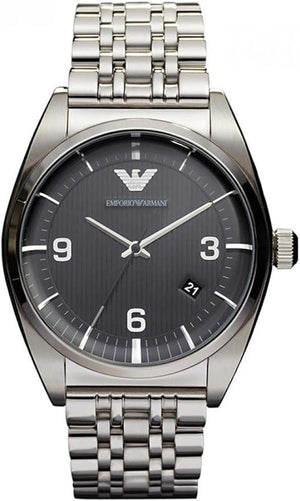 Emporio Armani Classic Analog Black Dial Silver Steel Strap Watch For Men - AR0369 Authentic Buy Shop Now