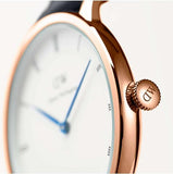 Daniel Wellington Dapper Bristol White Dial Brown Leather Strap Watch For Women - DW00100094 Authentic Buy Shop Now