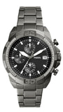 Fossil Bronson Chronograph Black Dial Grey Steel Strap Watch for Men - FS5852 Authentic Buy Shop Now