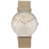 Coach Perry Quartz Silver Dial Brown Leather Strap Watch for Women - 14503326 Authentic Buy Shop Now