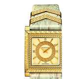 Versace DV-25 Gold Dial Off White Leather Strap Watch for Women - VQF030015 Authentic Buy Shop Now
