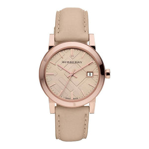 Burberry The City Beige Dial Brown Leather Strap Watch for Women - BU9014 Authentic Buy Shop Now