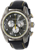 Versace V Ray Chronograph Grey Dial Black Leather Strap Watch for Men - VDB020014 Authentic Buy Shop Now