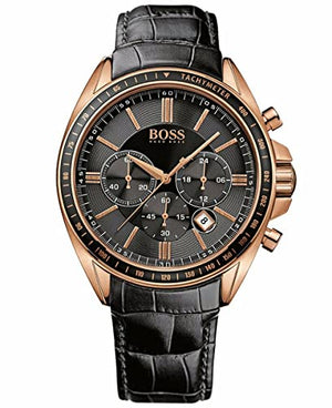 Hugo Boss Driver Black Dial Black Leather Strap Watch for Men - 1513092 Authentic Buy Shop Now