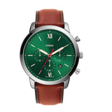 Fossil Neutra Chronograph Green Dial Brown Leather Strap Watch for Men - FS5735 Authentic Buy Shop Now