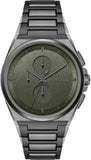 Hugo Boss Steer Chronograph Grey Dial Grey Steel Strap Watch For Men - 1514045 Authentic Buy Shop Now