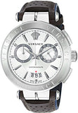 Versace Aion Chronograph White Dial Brown Leather Strap Watch for Men - VBR010017 Authentic Buy Shop Now