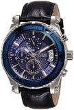 Guess Pinnacle Chronograph Quartz Blue Dial Black Leather Strap Watch For Men - W0673G4 Authentic Buy Shop Now