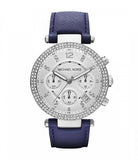 Michael Kors Parker White Dial Navy Blue Leather Strap Watch for Women - MK2293 Authentic Buy Shop Now