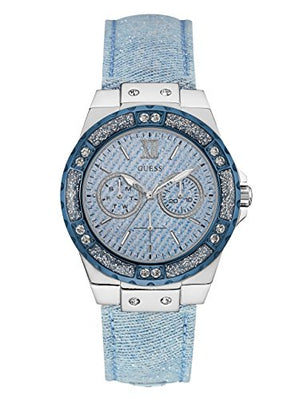 Guess Limelight Quartz Blue Dial Blue Leather Strap Watch For Men - W0775l1 Authentic Buy Shop Now