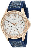 Guess Swirl Analog Quartz White Dial Blue Rubber Strap Watch for Women - W1096L4 Authentic Buy Shop Now