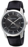 Calvin Klein Infinity Automatic Black Dial Black Leather Strap Watch for Men - K5S341C1 Authentic Buy Shop Now