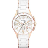 Marc Jacobs Rock Chronograph White Dial White Silicone Strap Watch for Women - MBM2547 Authentic Buy Shop Now