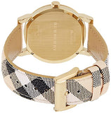 Burberry The City Gold Dial Haymarket Brown Leather Strap Watch for Women - BU9026 Authentic Buy Shop Now