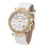 Michael Kors Parker White Dial with Diamonds White Leather Strap Watch for Women - MK2290 Authentic Buy Shop Now