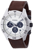 Fossil Retro Traveler Chronograph White Dial Brown Leather Strap Watch for Men - CH2886 Authentic Buy Shop Now