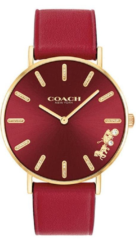 Coach Perry Red Dial Red Leather Strap Watch for Women - 14503852 Authentic Buy Shop Now