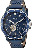 Fossil Crewmaster Sports Automatic Blue Dial Blue Leather Strap Watch for Men - ME3149 Authentic Buy Shop Now