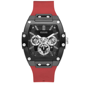 Guess Phoenix Multifunction Black Dial Red Rubber Strap Watch for Men - GW0203G4 Authentic Buy Shop Now