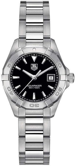 Tag Heuer Aquaracer Quartz Black Dial Silver Steel Strap Watch for Women - WBD1410.BA0741 Authentic Buy Shop Now