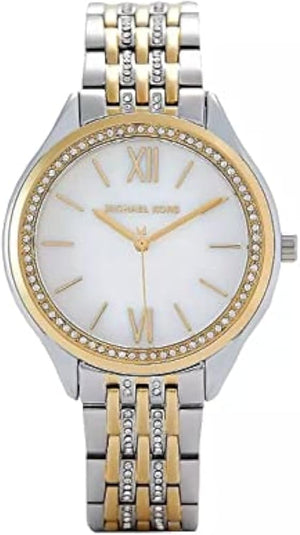 Michael Kors Mindy Three Hand White Dial Two Tone Steel Strap Watch For Women - MK7084 Authentic Buy Shop Now