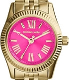 Michael Kors Lexington Quartz Pink Dial Gold Steel Strap Watch For Women - MK3270 Authentic Buy Shop Now