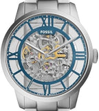 Fossil Townsman Automatic Skeleton Silver Dial Silver Steel Strap Watch for Men - ME3044 Authentic Buy Shop Now