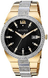 Bulova Crystal Black Dial Two Tone Steel Strap Watch for Men - 98B235 Authentic Buy Shop Now