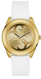 Guess G-Twist Gold Dial White Rubber Strap Watch for Women - W0911L7 Authentic Buy Shop Now