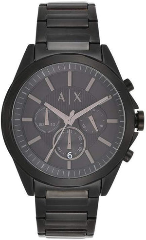 Armani Exchange Drexler Chronograph Black Dial Black Steel Strap Watch For Men - AX2601 Authentic Buy Shop Now