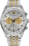 Emporio Armani Sportivo Chronograph Silver Dial Two Tone Steel Strap Watch For Men - AR5999 Authentic Buy Shop Now