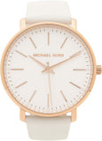 Michael Kors Pyper Quartz White Dial White Leather Strap Watch For Women - MK2800 Authentic Buy Shop Now