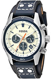 Fossil Coachman Chronograph White Dial Blue Leather Strap Watch for Men - CH3051 Authentic Buy Shop Now