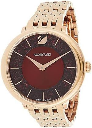 Swarovski Crystalline Chic Red Dial Rose Gold Steel Strap Watch for Women - 5547608 Authentic Buy Shop Now