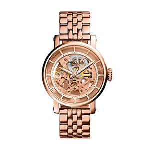 Fossil Boyfriend Automatic Skeleton Rose Gold Dial Rose Gold Steel Strap Watch for Women - ME3065 Authentic Buy Shop Now