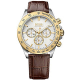 Hugo Boss Ikon White Dial Brown Leather Strap Watch for Men - 1513174 Authentic Buy Shop Now