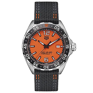 Tag Heuer Formula 1 Quartz Orange Dial Black Nylon Strap Watch for Men - WAZ101A.FC8305 Authentic Buy Shop Now