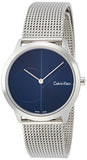 Calvin Klein Minimal Blue Dial Silver Mesh Bracelet Watch for Women - K3M2212N Authentic Buy Shop Now