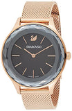Swarovski Octea Nova Black Dial Rose Gold Mesh Bracelet Watch for Women - 5430424 Authentic Buy Shop Now