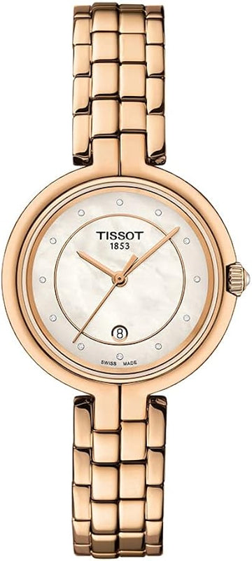 Tissot T Lady Flamingo Mother of Pearl Dial Rose Gold Steel Strap Watch For Women - T094.210.33.116.02 Authentic Buy Shop Now