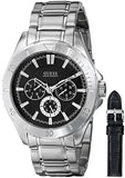 Guess Chronograph Black Dial Silver Steel Strap Watch for Men - W0193G2 Authentic Buy Shop Now