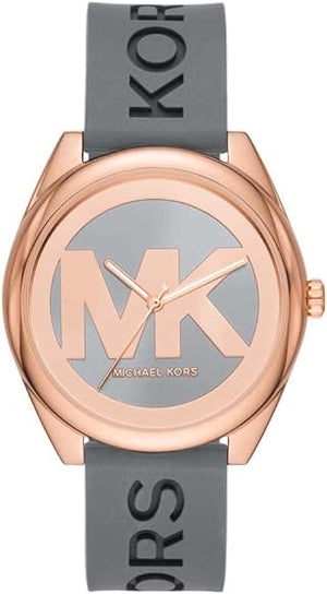 Michael Kors Janelle Three Hand Grey Dial Grey Rubber Strap Watch For Women - MK7314 Authentic Buy Shop Now