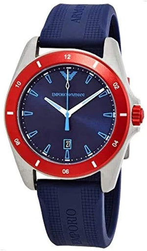Emporio Armani Sigma Quartz Blue Dial Blue Silicone Strap Watch For Men - AR11217 Authentic Buy Shop Now