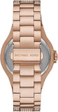 Michael Kors Lennox Three Hand Crystals Rose Gold Dial Rose Gold Steel Strap Watch For Women - MK6992 Authentic Buy Shop Now