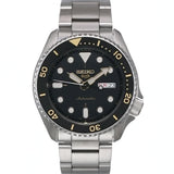 Seiko 5 Sports Automatic Black Dial Silver Steel Strap Watch For Men - SRPD57K1 Authentic Buy Shop Now