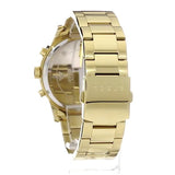 Guess Atlas Chronograph Gold Dial Gold Steel Strap Watch For Men - W0668G4 Authentic Buy Shop Now